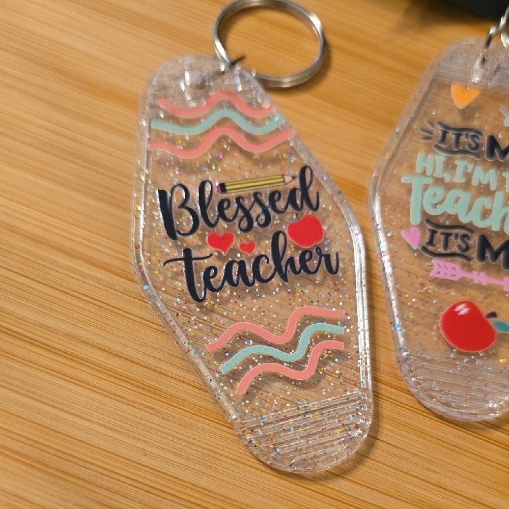 Teacher Keychain Set with Fun Designs - Picture 2 of 4